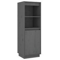 Hoge kast 37x34x110 cm massief grenenhout grijs 2