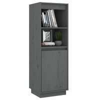 Hoge kast 37x34x110 cm massief grenenhout grijs 4