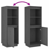 Hoge kast 37x34x110 cm massief grenenhout grijs 7