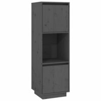 Hoge kast 38x35x117 cm massief grenenhout grijs 2