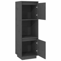 Hoge kast 38x35x117 cm massief grenenhout grijs 5