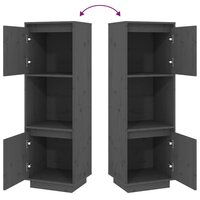 Hoge kast 38x35x117 cm massief grenenhout grijs 6
