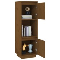 Hoge kast 38x35x117 cm massief grenenhout honingbruin 8
