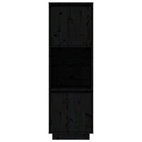 Hoge kast 38x35x117 cm massief grenenhout zwart 3