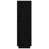 Hoge kast 38x35x117 cm massief grenenhout zwart 4