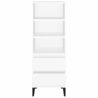 Hoge kast 40x36x110 cm bewerkt hout wit 3