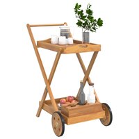 Serveerwagen 54x87x90 cm massief acaciahout 3