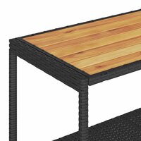 Bartrolley 3-laags poly rattan en massief acaciahout zwart 9