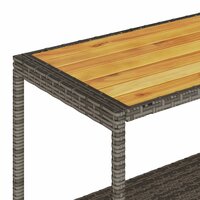 Keukentrolley 3-laags poly rattan en massief acaciahout grijs 9