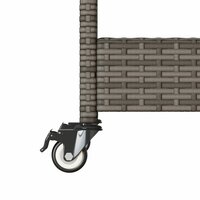 Keukentrolley 3-laags poly rattan en massief acaciahout grijs 11