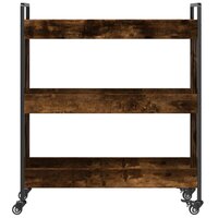 Keukentrolley 70x30x82 cm bewerkt hout gerookt eikenkleurig 7