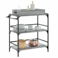 Keukentrolley 81,5x41x92,5 cm bewerkt hout grijs sonoma eiken 5