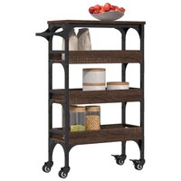 Keukentrolley 53x20x76 cm bewerkt hout bruin eikenkleurig 6