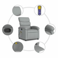 Massagestoel verstelbaar stof lichtgrijs 8