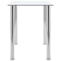 Eettafel 120x60x75 cm gehard glas transparant 3