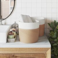 Opbergmanden 2 st &Oslash; 28x28 cm katoen bruin en wit 3