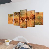 Canvas muurdruk set leeuw 100 x 50 cm 2