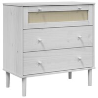 Ladekast SENJA rattan-look 80x40x80 cm massief grenenhout wit 2