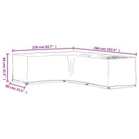 Tuinmeubelhoezen L-vormig 2 st 16 oogjes 210x260x80 cm 11