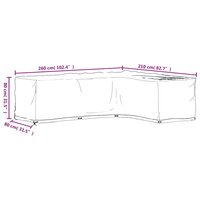 Tuinmeubelhoezen L-vormig 2 st 16 oogjes 260x210x80 cm 11