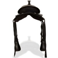 Western zadel, hoofdstel en borstriem 17&quot; echt leer zwart 5