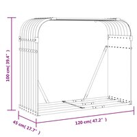 Haardhoutopslag 120x45x100 cm gegalvaniseerd staal groen 9