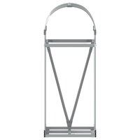 Haardhoutopslag 40x45x100 cm gegalvaniseerd staal lichtgrijs 4