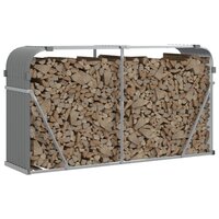 Haardhoutopslag 180x45x100 cm gegalvaniseerd staal lichtgrijs 3