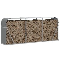 Haardhoutopslag 234x45x100 cm gegalvaniseerd staal lichtgrijs 3