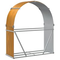 Haardhoutopslag 120x45x140 cm gegalvaniseerd staal lichtbruin 6