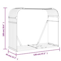 Haardhoutopslag 120x45x100 cm gegalvaniseerd staal lichtbruin 9