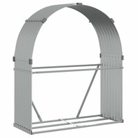 Haardhoutopslag 120x45x140 cm gegalvaniseerd staal zilverkleur 2