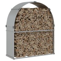 Haardhoutopslag 120x45x140 cm gegalvaniseerd staal zilverkleur 3