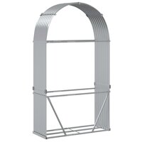 Haardhoutopslag 120x45x210 cm gegalvaniseerd staal zilverkleur 6