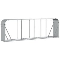 Haardhoutopslag 300x45x100 cm gegalvaniseerd staal zilverkleur 2