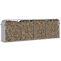 Haardhoutopslag 300x45x100 cm gegalvaniseerd staal zilverkleur 3