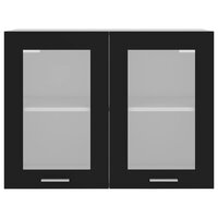 Hangkast 80x31x60 cm bewerkt hout zwart 6