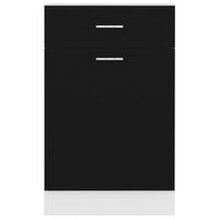 Onderkast met lade 50x46x81,5 cm bewerkt hout zwart 7