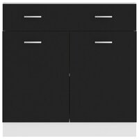 Onderkast met lade 80x46x81,5 cm bewerkt hout zwart 6
