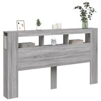 Hoofdeinde met LED 180x18,5x103,5 cm bewerkt hout grijs sonoma 5