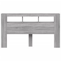 Hoofdeinde met LED 180x18,5x103,5 cm bewerkt hout grijs sonoma 6