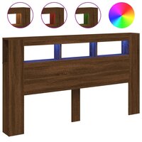 Hoofdeinde met LED 180x18,5x103,5 cm bewerkt hout bruineiken 2