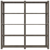 Opbergrek 5-laags 170x38x170 cm massief grenenhout grijs 3