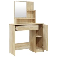 Kaptafel met spiegel 86,5x35x136 cm sonoma eikenkleurig 7