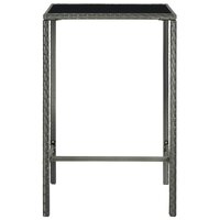 Tuinbartafel 70x70x110 cm poly rattan en glas grijs 2