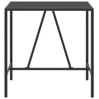 Bartafel met glazen blad 110x70x110 cm poly rattan zwart 3