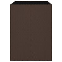 Bartafel met glazen blad 105x80x110 cm poly rattan bruin 4