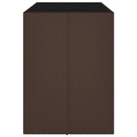 Bartafel met glazen blad 145x80x110 cm poly rattan bruin 4