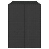 Bartafel met glazen blad 145x80x110 cm poly rattan zwart 4