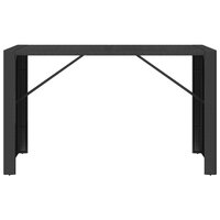 Bartafel met glazen blad 185x80x110 cm poly rattan zwart 3